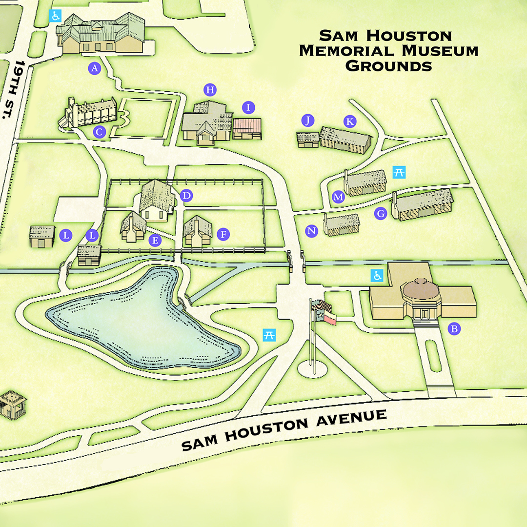Map Of Sam Houston State University Museum Grounds